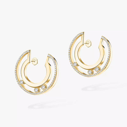 [ElanLuxe Jewelry]Move Romane Small Diamond Hoop Earrings