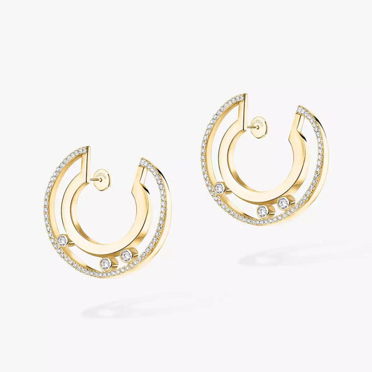 [ElanLuxe Jewelry]Move Romane Small Diamond Hoop Earrings
