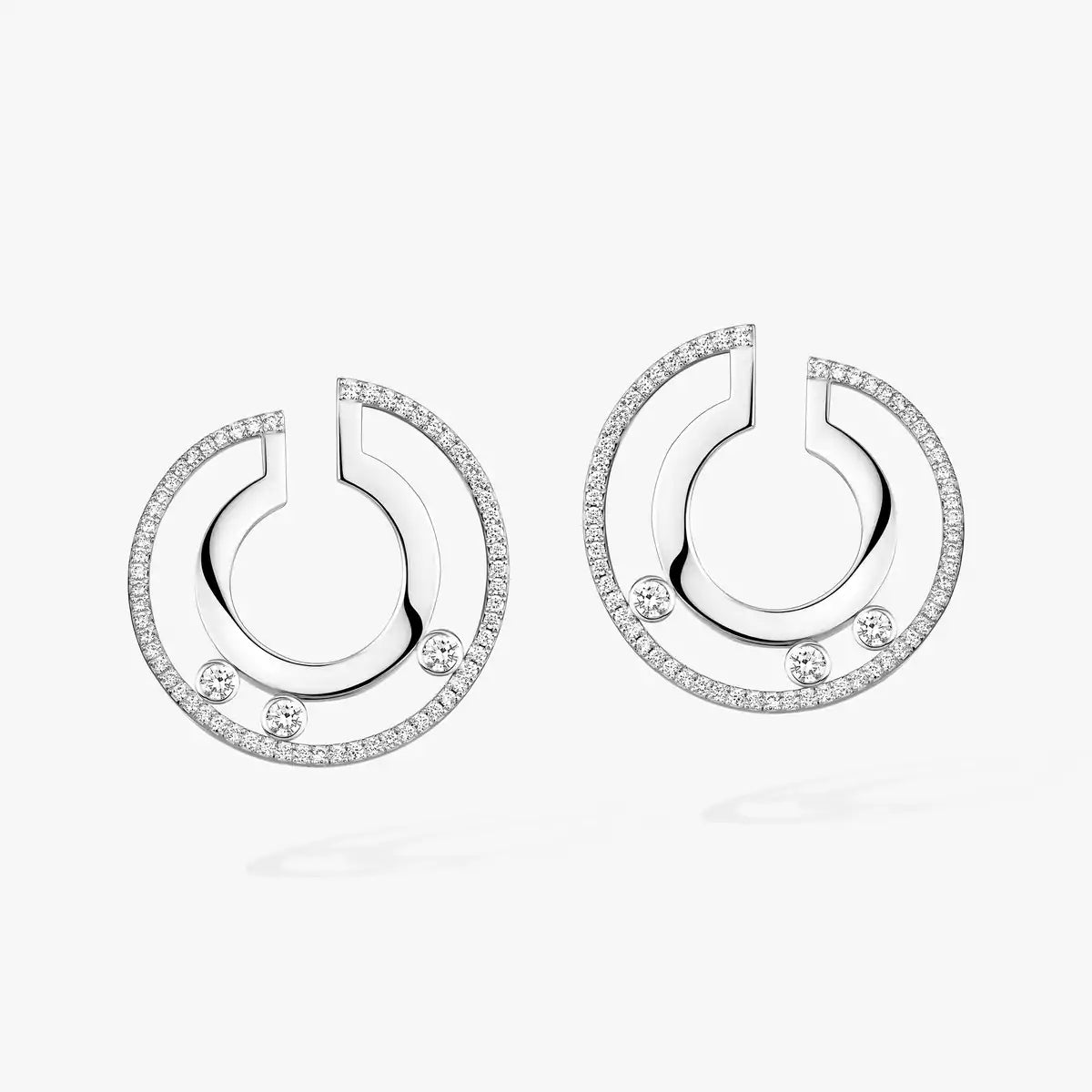 [ElanLuxe Jewelry]Move Romane Small Diamond Hoop Earrings