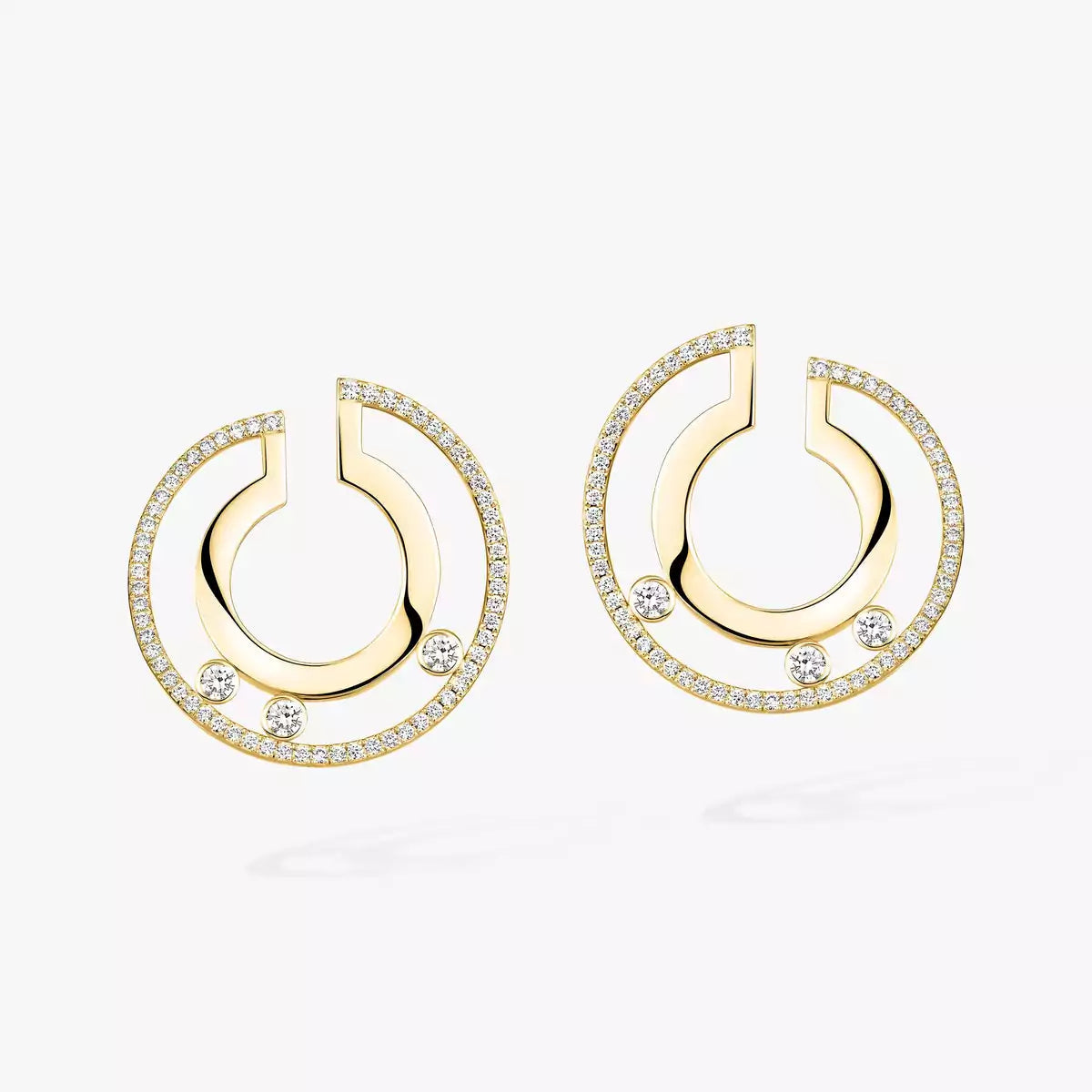 [ElanLuxe Jewelry]Move Romane Small Diamond Hoop Earrings