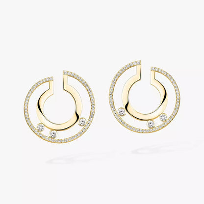 [ElanLuxe Jewelry]Move Romane Small Diamond Hoop Earrings