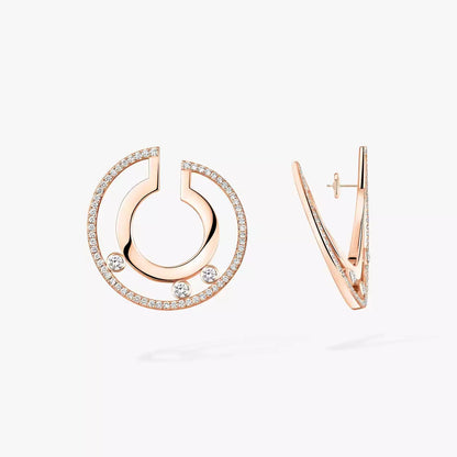 [ElanLuxe Jewelry]Move Romane Small Diamond Hoop Earrings