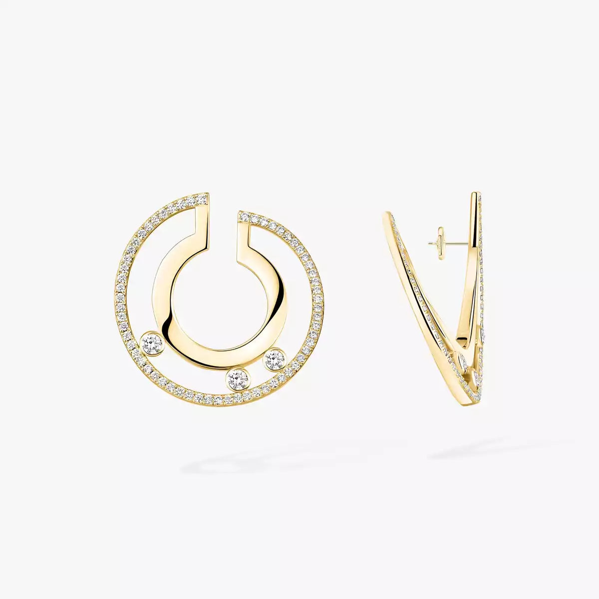 [ElanLuxe Jewelry]Move Romane Small Diamond Hoop Earrings