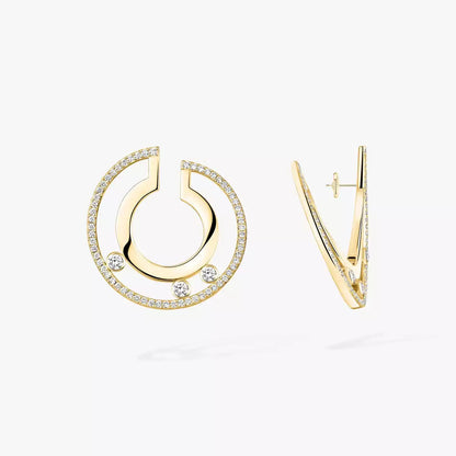 [ElanLuxe Jewelry]Move Romane Small Diamond Hoop Earrings