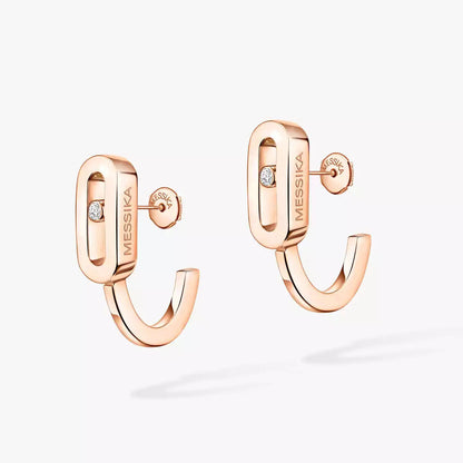 [ElanLuxe Jewelry]Diamond Mini Hoop Earrings Move Classique