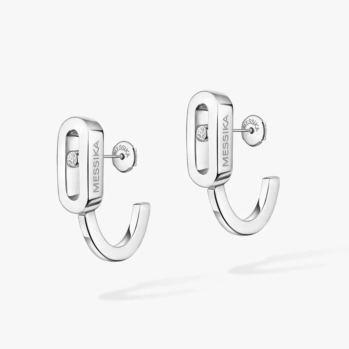 [ElanLuxe Jewelry]Diamond Mini Hoop Earrings Move Classique