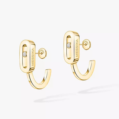 [ElanLuxe Jewelry]Diamond Mini Hoop Earrings Move Classique