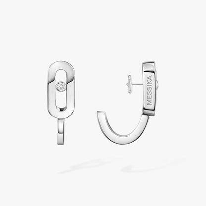 [ElanLuxe Jewelry]Diamond Mini Hoop Earrings Move Classique