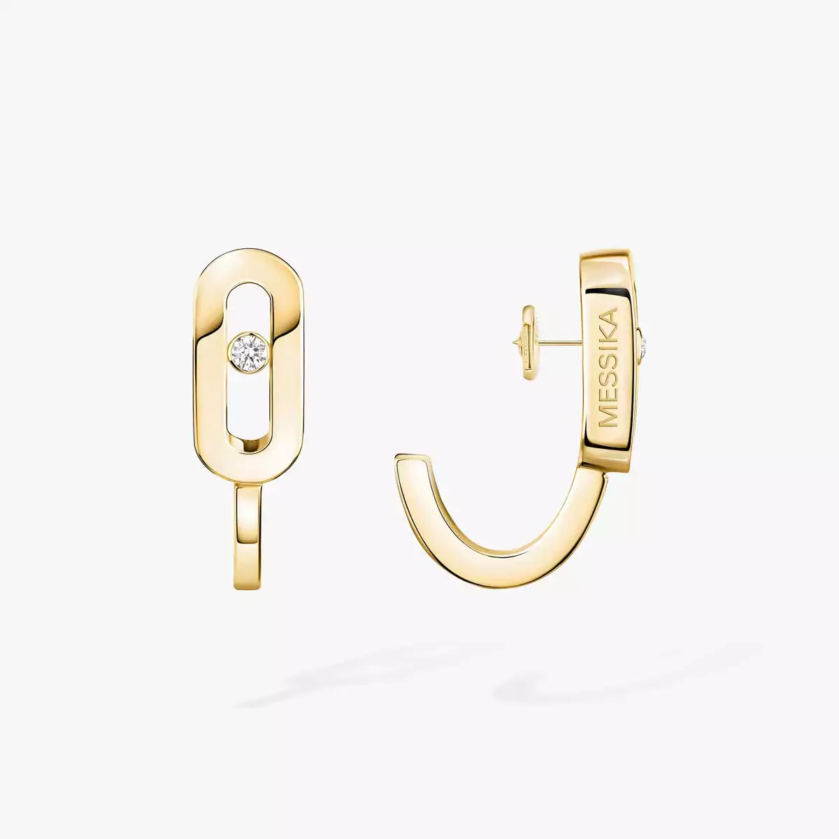 [ElanLuxe Jewelry]Diamond Mini Hoop Earrings Move Classique