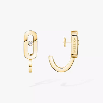 [ElanLuxe Jewelry]Diamond Mini Hoop Earrings Move Classique
