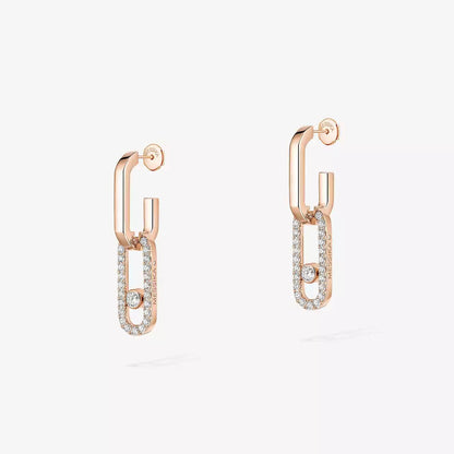 [ElanLuxe Jewelry]Move Link Diamond Earrings