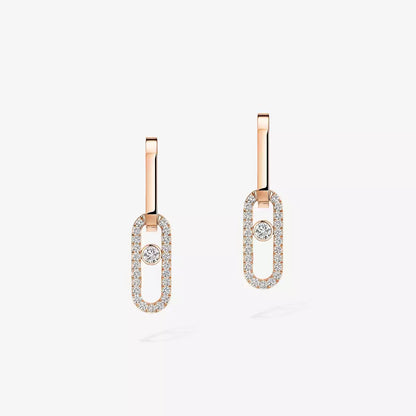 [ElanLuxe Jewelry]Move Link Diamond Earrings