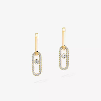 [ElanLuxe Jewelry]Move Link Diamond Earrings