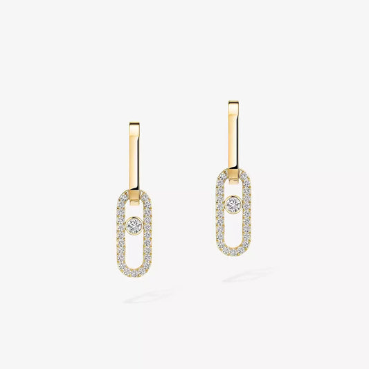 [ElanLuxe Jewelry]Move Link Diamond Earrings