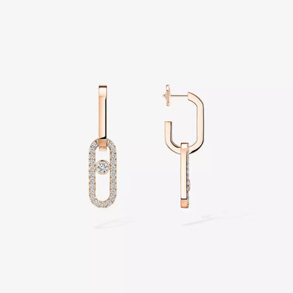 [ElanLuxe Jewelry]Move Link Diamond Earrings