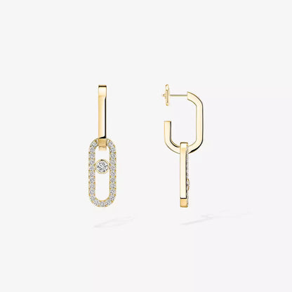 [ElanLuxe Jewelry]Move Link Diamond Earrings