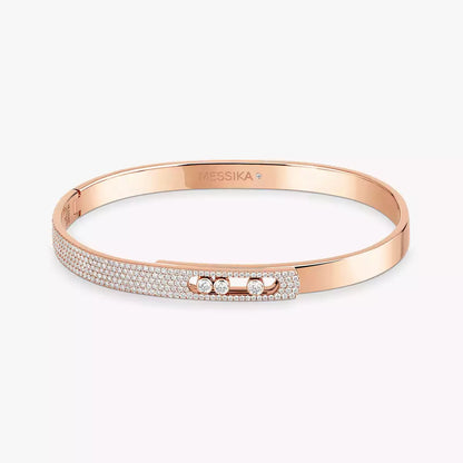 [ElanLuxe Jewelry]Move Noa Rose Gold Pav Diamond Bangle Bracelet