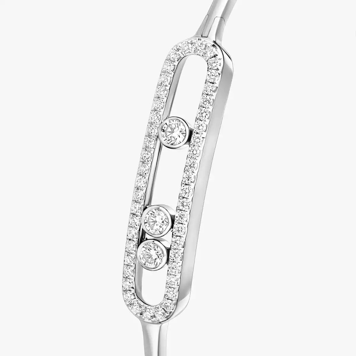 [ElanLuxe Jewelry]Move Pav Diamond Bangle Bracelet M