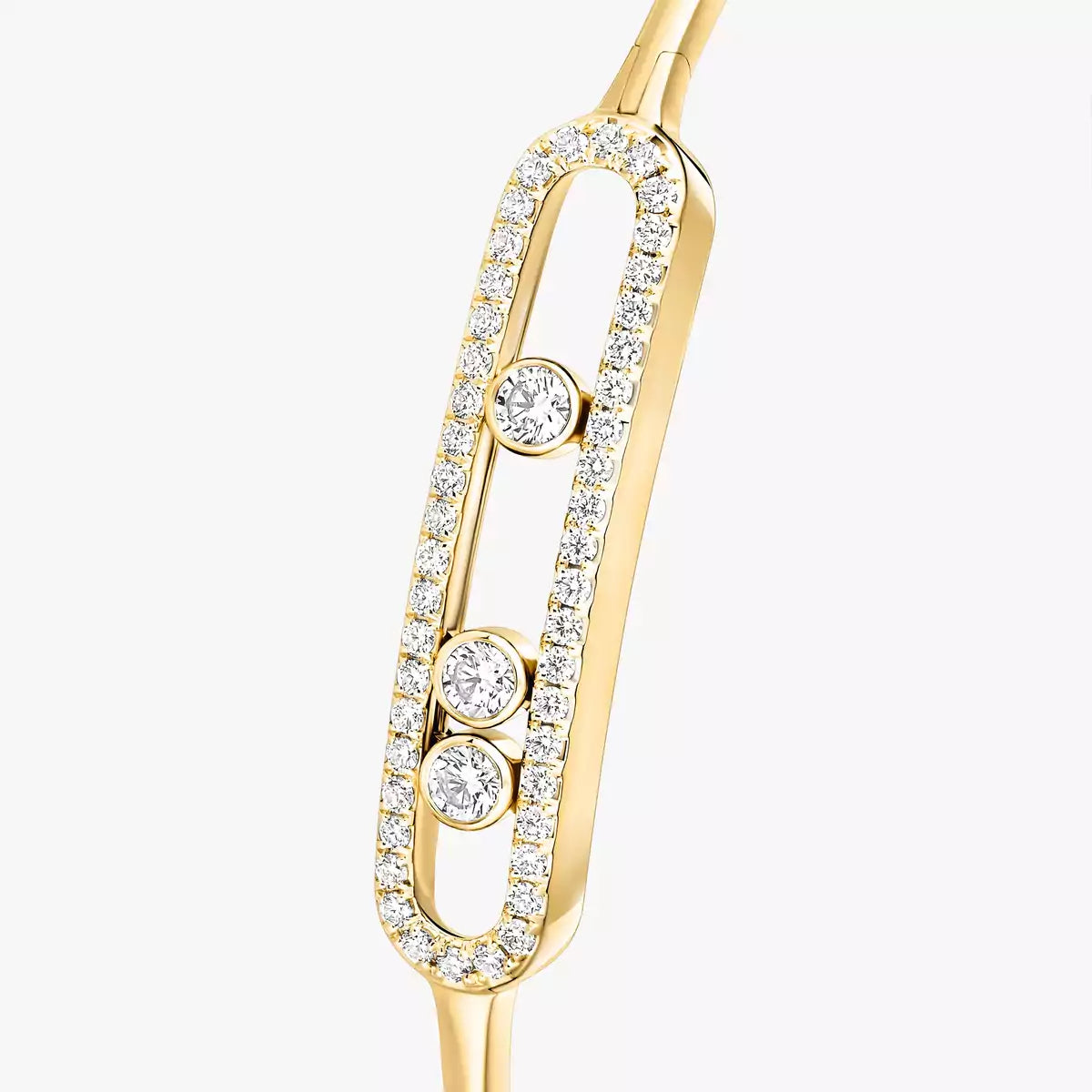 [ElanLuxe Jewelry]Move Pav Diamond Bangle Bracelet M
