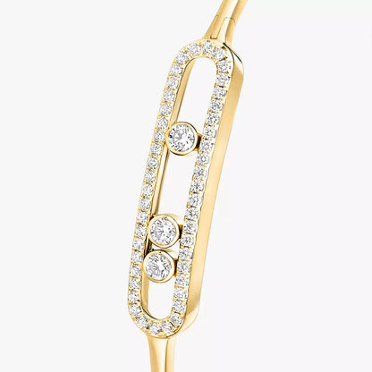 [ElanLuxe Jewelry]Move Pav Diamond Bangle Bracelet M