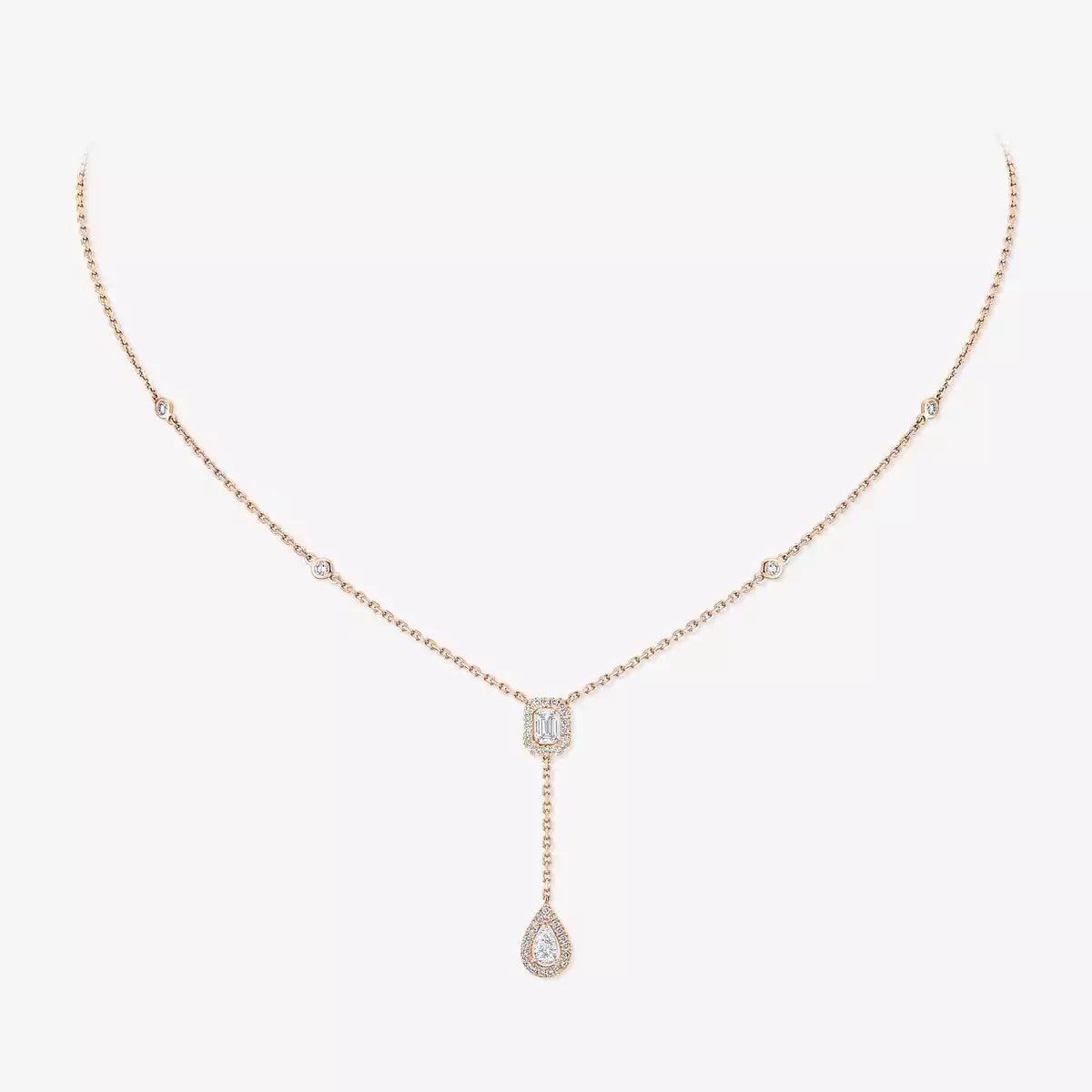[ElanLuxe Jewelry]Gold Diamond Tie Necklace