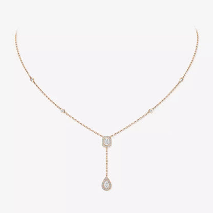 [ElanLuxe Jewelry]Gold Diamond Tie Necklace