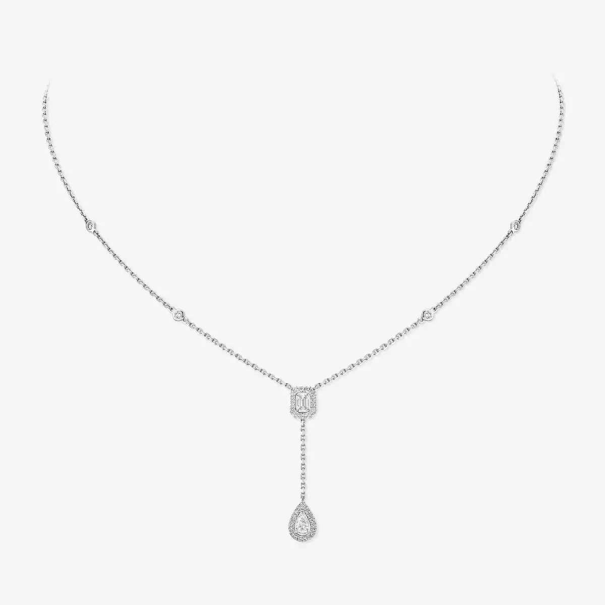 [ElanLuxe Jewelry]Gold Diamond Tie Necklace