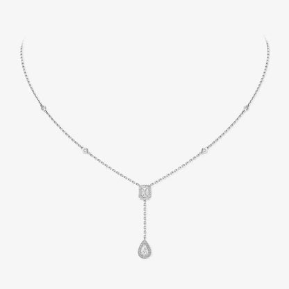 [ElanLuxe Jewelry]Gold Diamond Tie Necklace