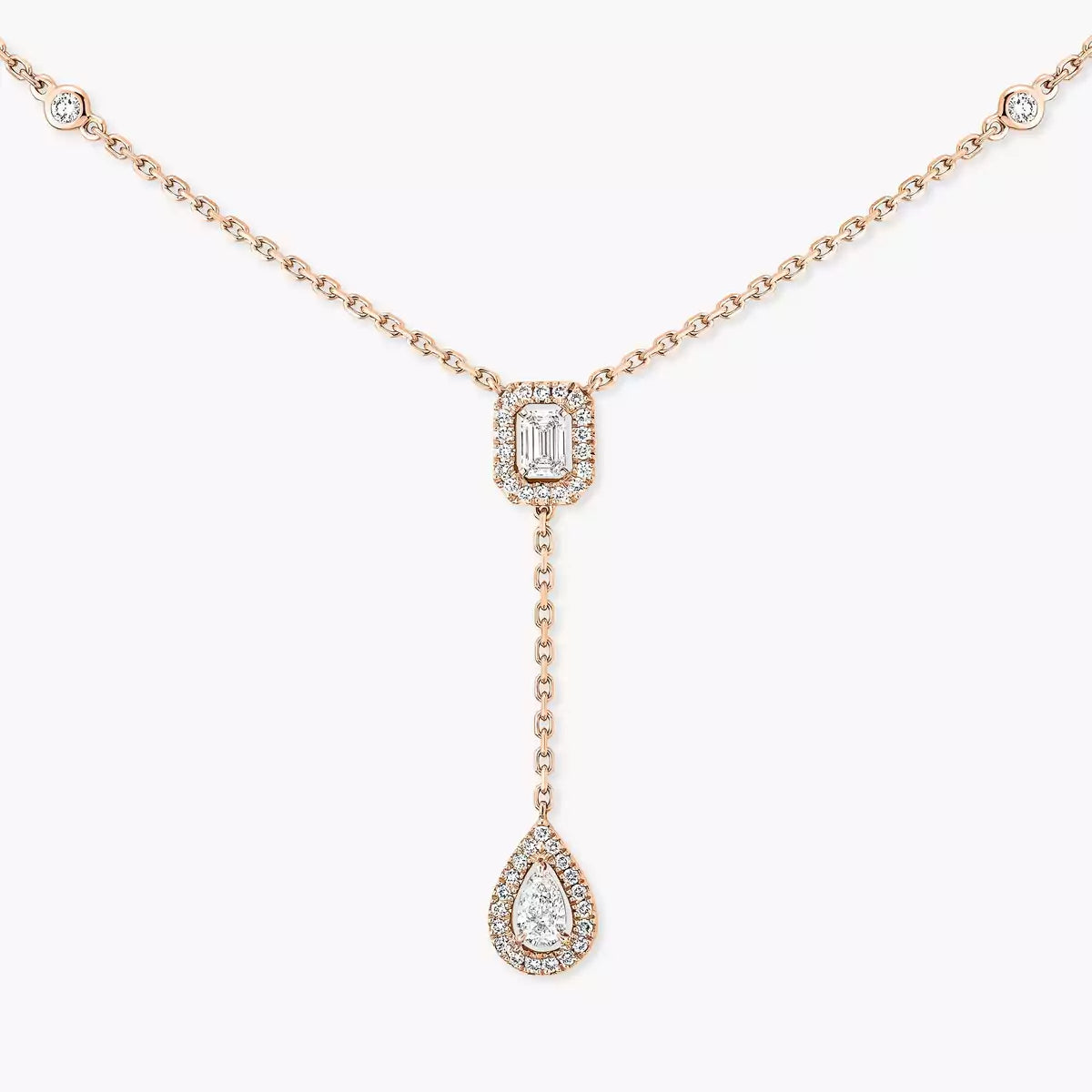 [ElanLuxe Jewelry]Gold Diamond Tie Necklace