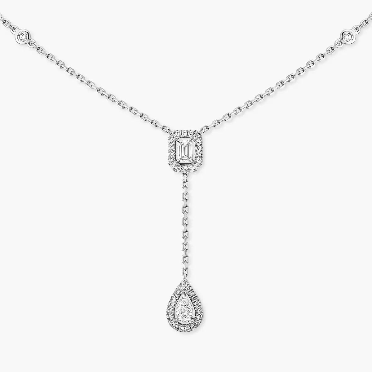 [ElanLuxe Jewelry]Gold Diamond Tie Necklace