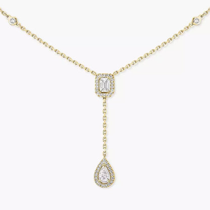 [ElanLuxe Jewelry]Gold Diamond Tie Necklace
