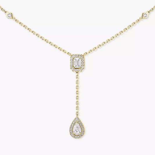 [ElanLuxe Jewelry]Gold Diamond Tie Necklace
