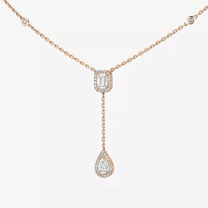 [ElanLuxe Jewelry]Gold Diamond Tie Necklace