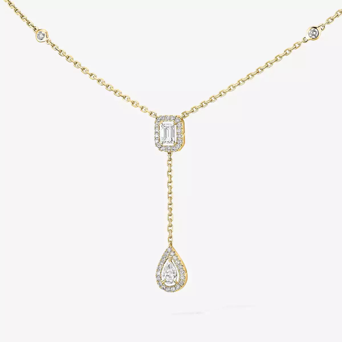[ElanLuxe Jewelry]Gold Diamond Tie Necklace
