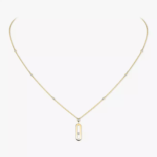 [ElanLuxe Jewelry] Move Uno Gold Diamond Long Necklace