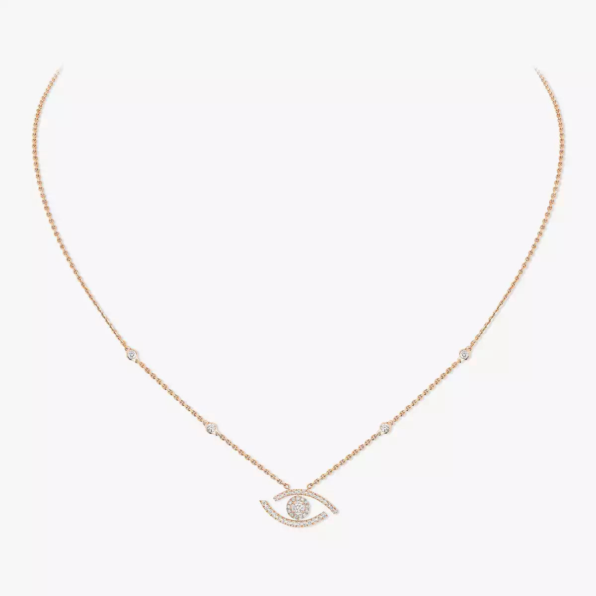 [ElanLuxe Jewelry]Pave_ Diamond Necklace Lucky Eye