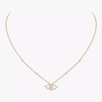 [ElanLuxe Jewelry]Pave_ Diamond Necklace Lucky Eye