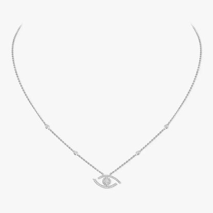 [ElanLuxe Jewelry]Pave_ Diamond Necklace Lucky Eye