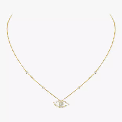 [ElanLuxe Jewelry]Pave_ Diamond Necklace Lucky Eye
