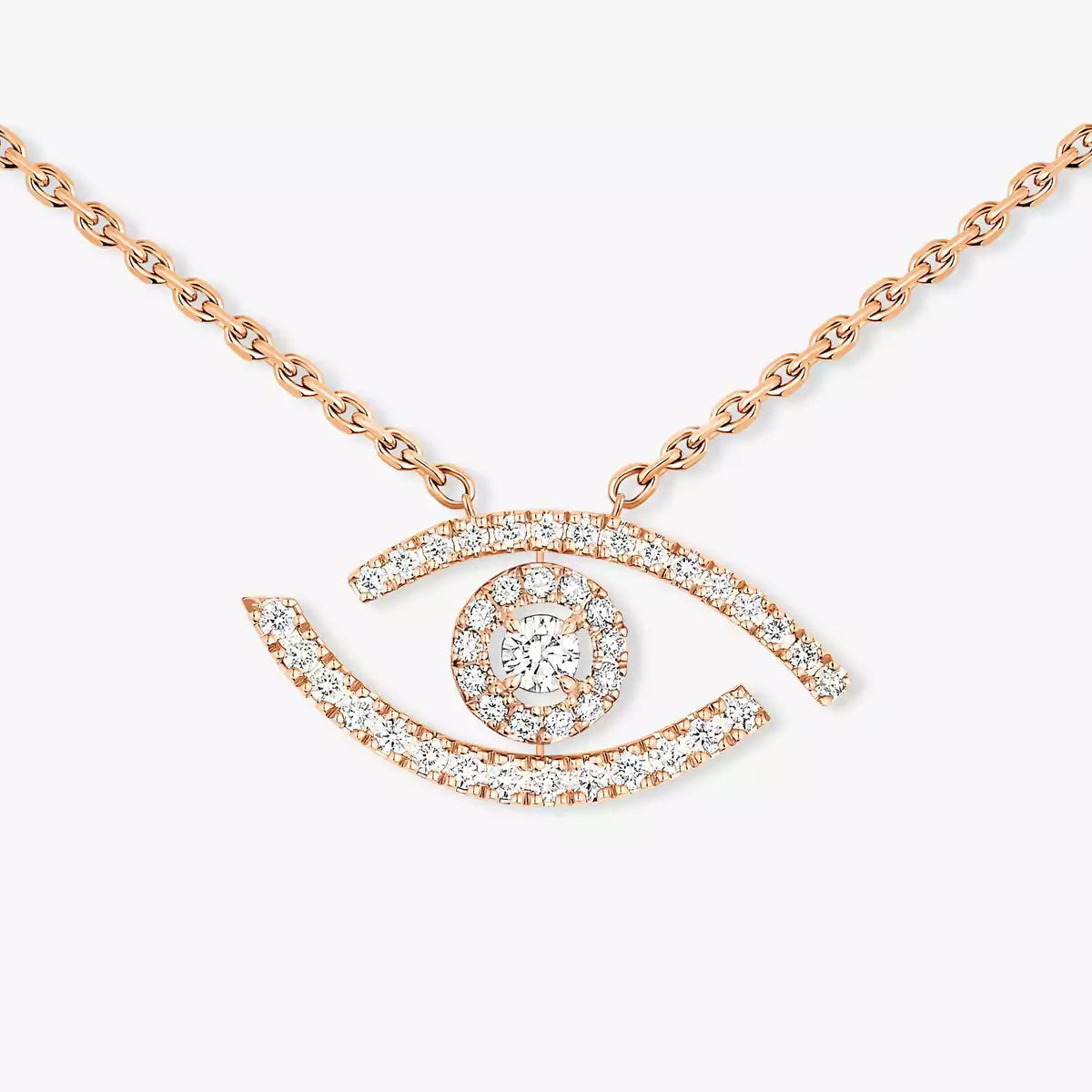 [ElanLuxe Jewelry]Pave_ Diamond Necklace Lucky Eye