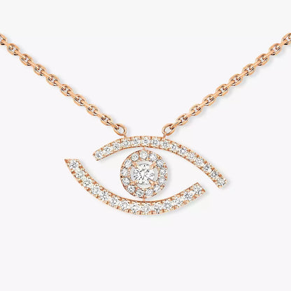 [ElanLuxe Jewelry]Pave_ Diamond Necklace Lucky Eye