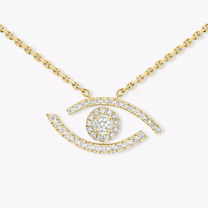 [ElanLuxe Jewelry]Pave_ Diamond Necklace Lucky Eye