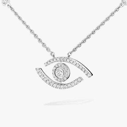 [ElanLuxe Jewelry]Pave_ Diamond Necklace Lucky Eye