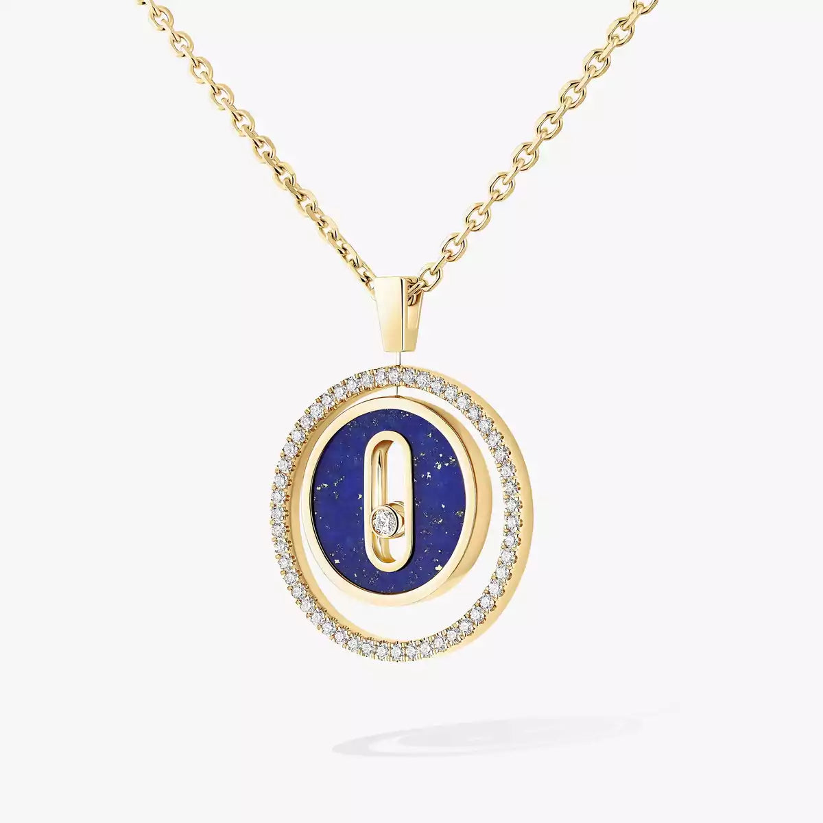 [ElanLuxe Jewelry]Lucky Move Diamond Necklace in Rose Gold and White Mother-of-Pearl