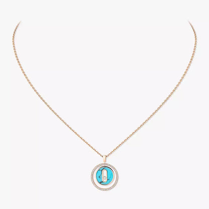 [ElanLuxe Jewelry]Lucky Move Diamond Necklace in Rose Gold and White Mother-of-Pearl