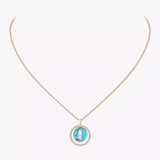 [ElanLuxe Jewelry]Lucky Move Diamond Necklace in Rose Gold and White Mother-of-Pearl