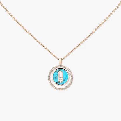 [ElanLuxe Jewelry]Lucky Move Diamond Necklace in Rose Gold and White Mother-of-Pearl