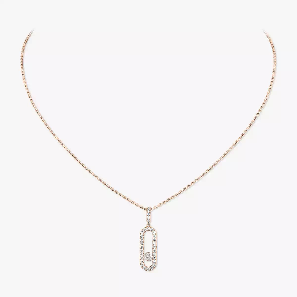 [ElanLuxe Jewelry]Move Uno Diamond Necklace in Rose Gold