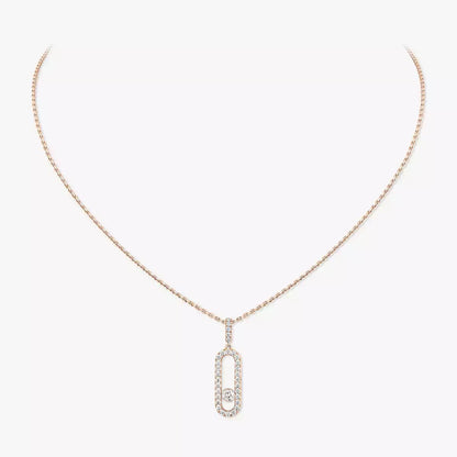 [ElanLuxe Jewelry]Move Uno Diamond Necklace in Rose Gold