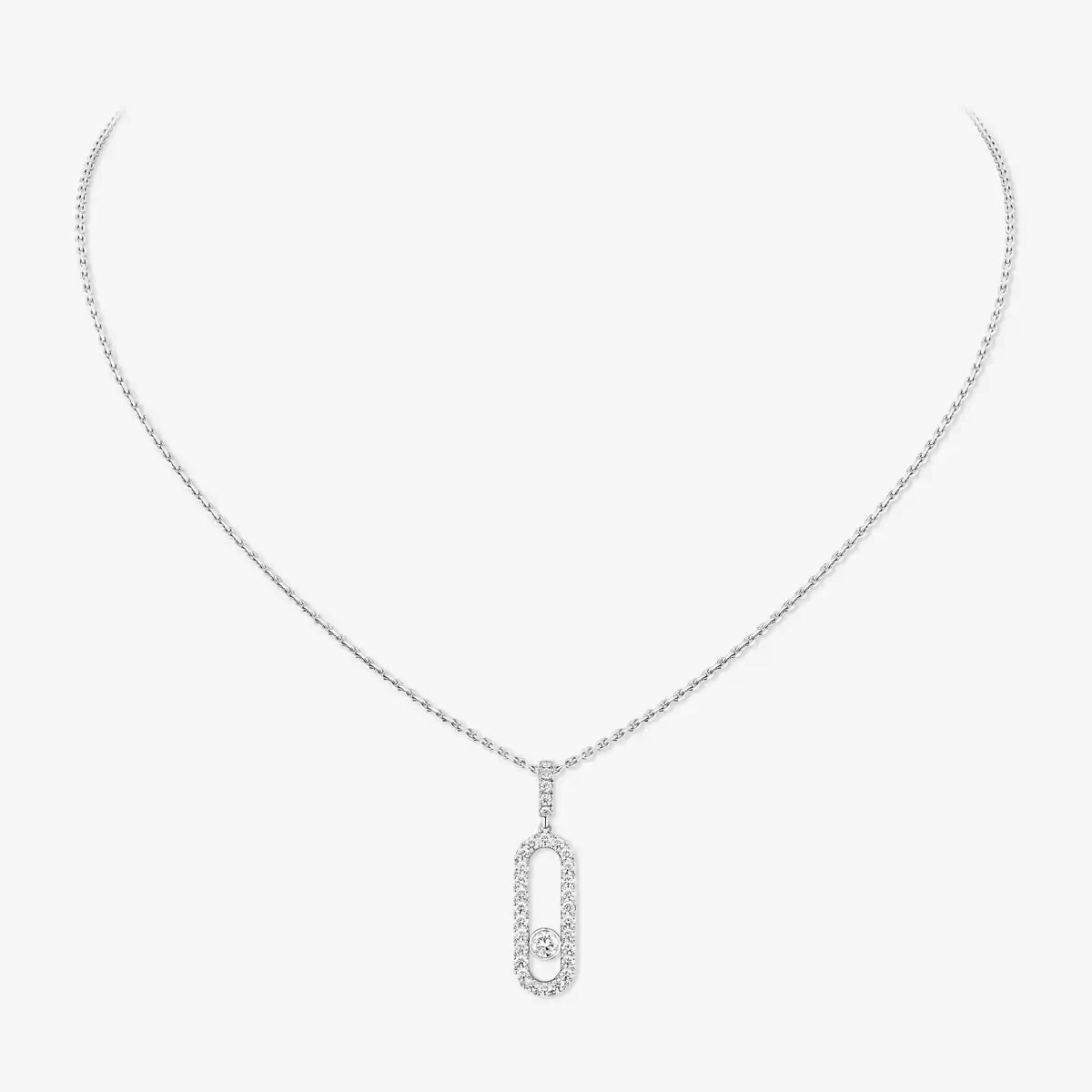 [ElanLuxe Jewelry]Move Uno Diamond Necklace in Rose Gold